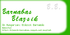 barnabas blazsik business card