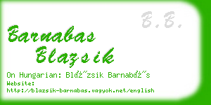 barnabas blazsik business card